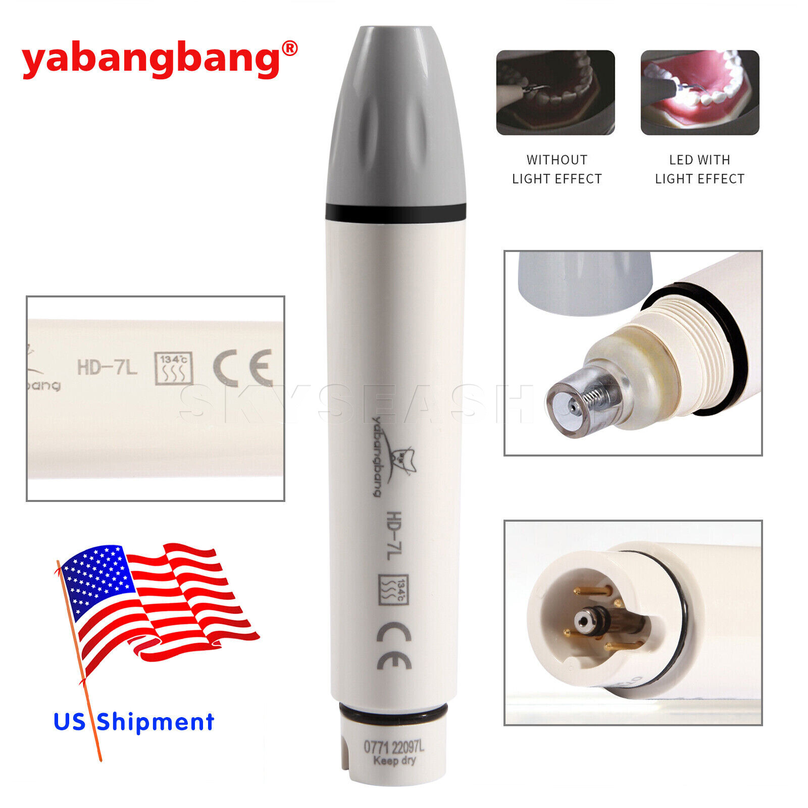 HD-7L Dental Ultrasonic Piezo Scaler Handpiece LED Light For DTE SATELEC USA