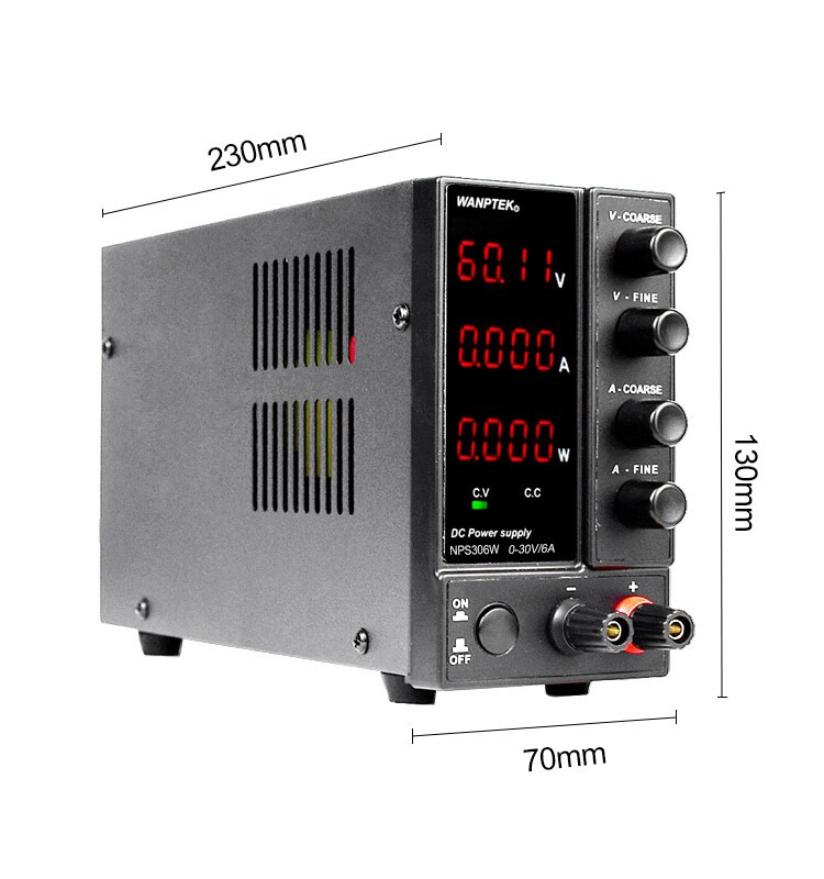 Adjustable 0~30V 0~6A DC Power Supply Lab Variable Regulated High Precision Vol