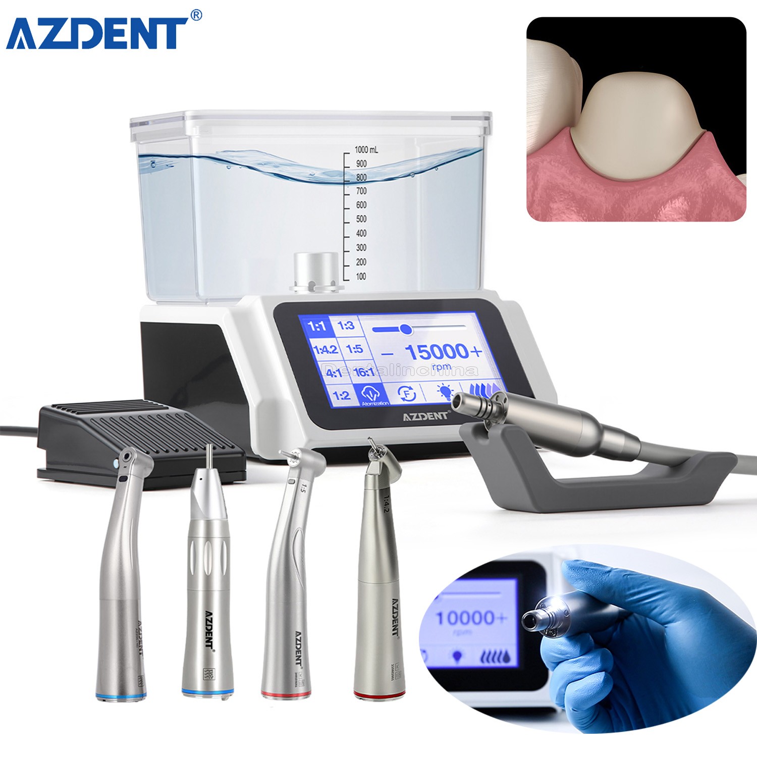 LED Dental Electric Micro Motor Brushless Water System / 1:1/1:5/1:4.2 Handpiece