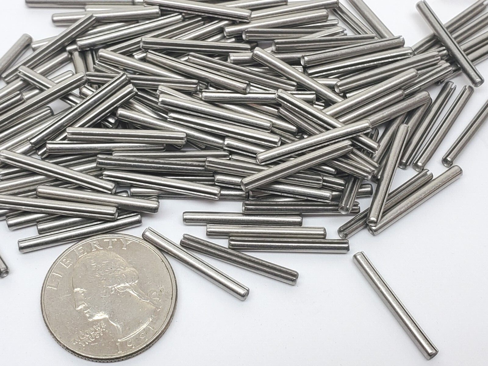 25, 100, 500, 1000 pcs! 3/32″ x 7/8″ Roll Spring Slotted Pins Stainless Steel HR