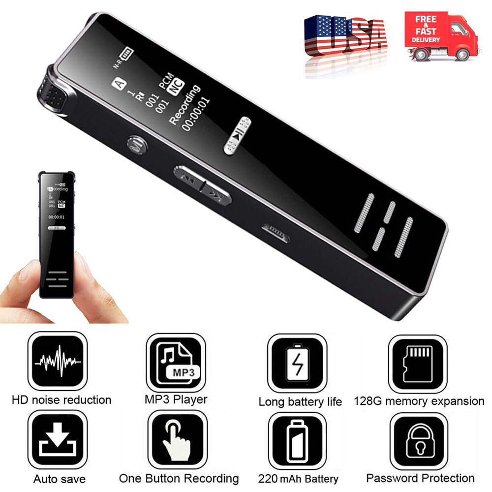 Spy Digital Voice Activated Recorder Mini Small Hidden Audio Recording Device US