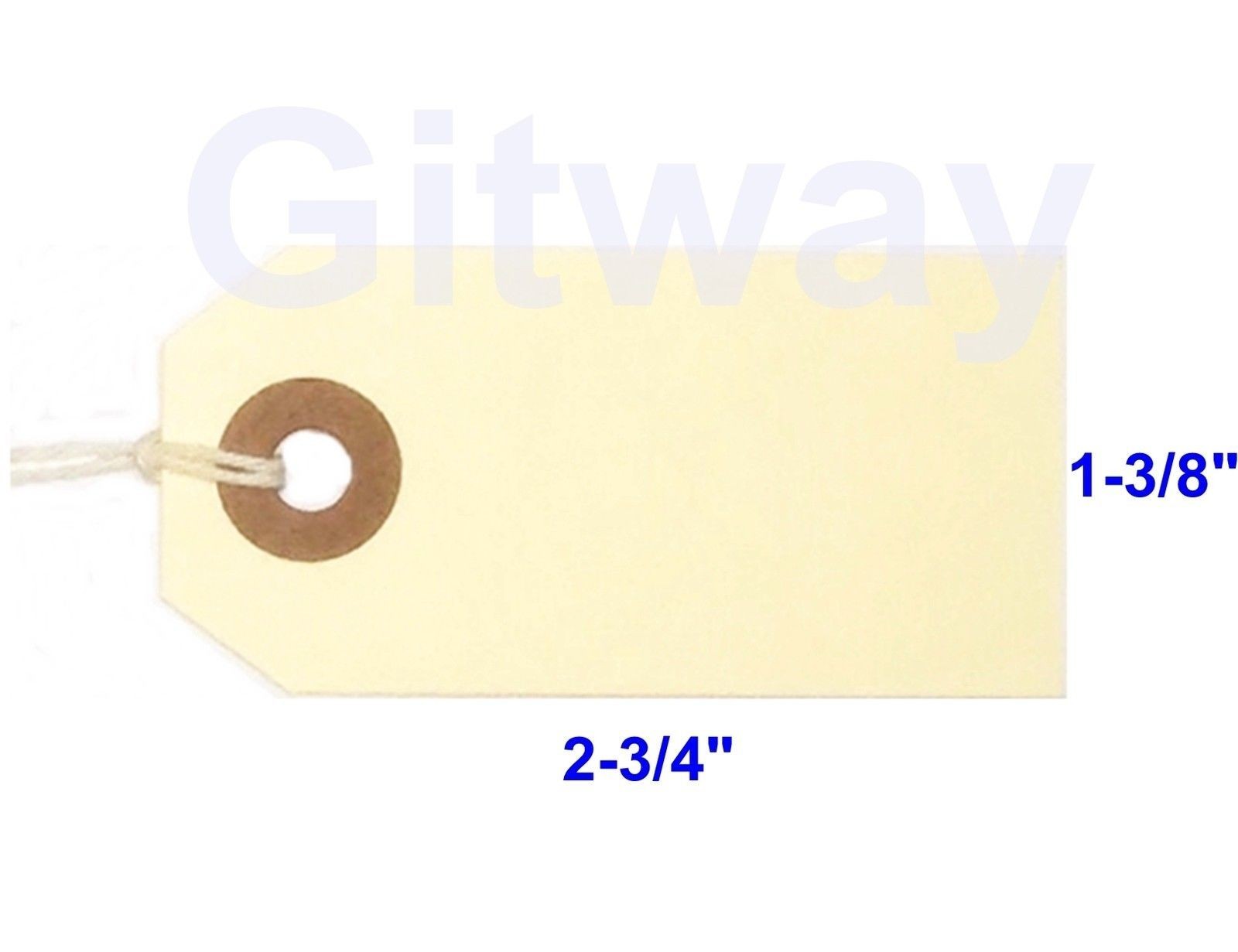 1000- 2 3/4″ x 1 3/8″ Size 1 Manila Inventory Shipping Hang Tags with String