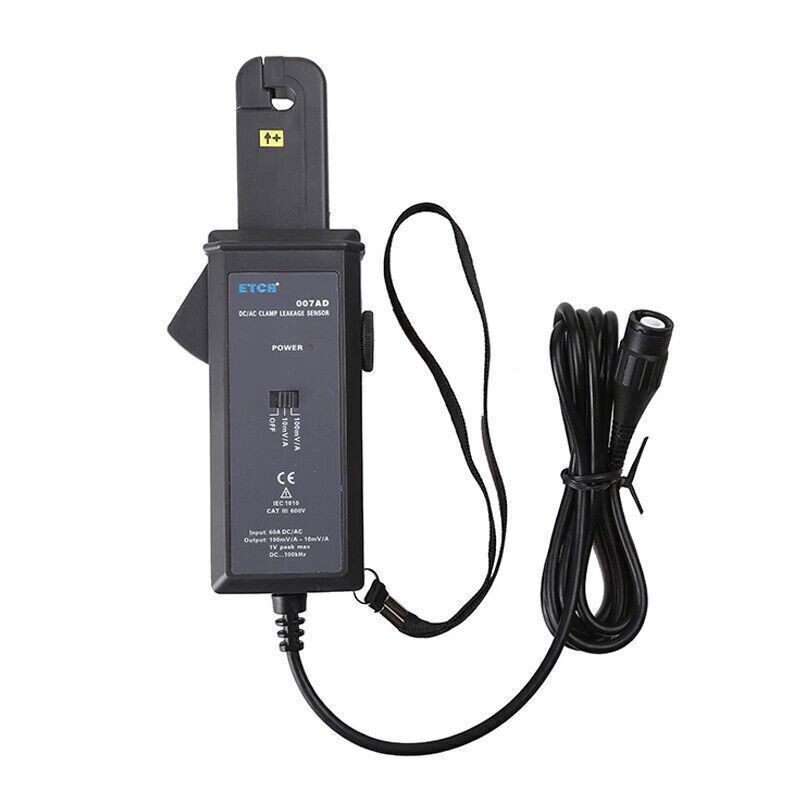 ETCR007AD AC/DC Clamp Leakage Current Sensor Probe Sensor 50A BNC Plug DC~400Hz