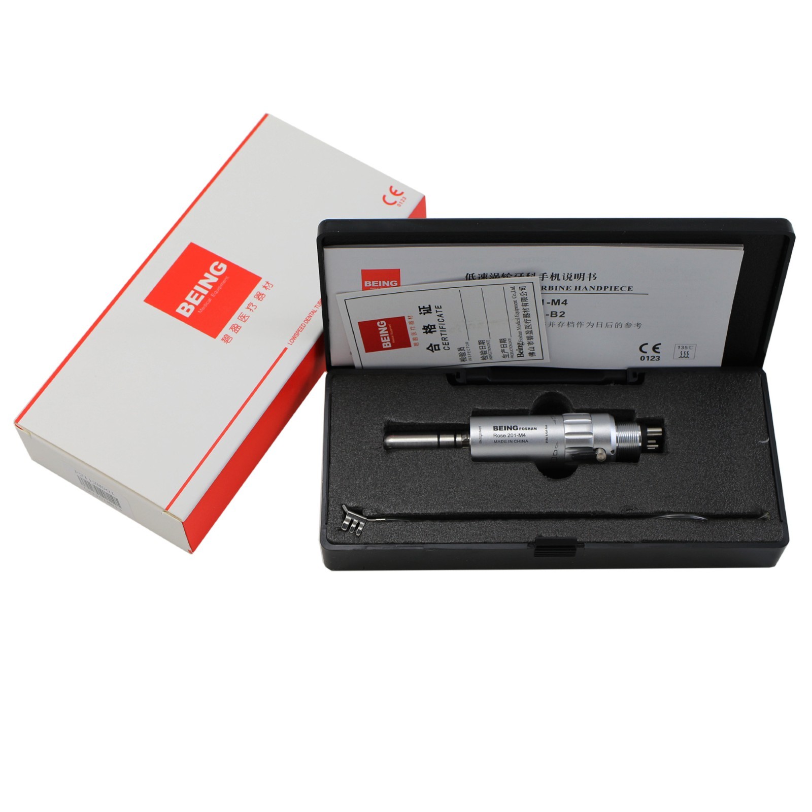 BEING Dental Contra Angle Straight Handpiece Air Motor 4 Holes Low Speed NSK EC