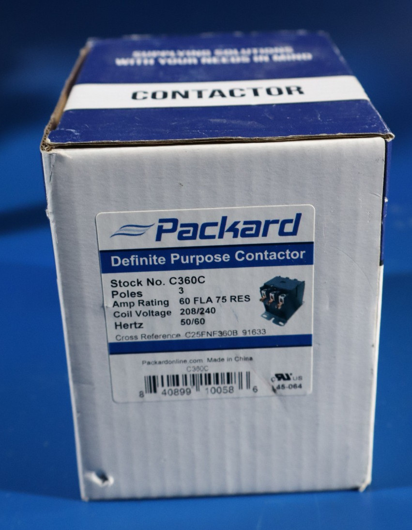 Packard C360C Contactor 3 Pole 60 FLA 208/240 Coil Voltage 50/60 VAC