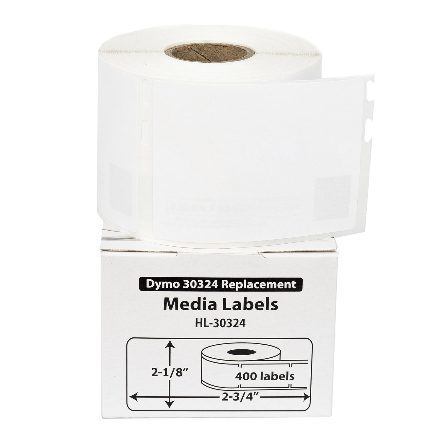 30 Rolls of 400 Media/Badge Labels in Cartons for DYMO® LabelWriters® 30324