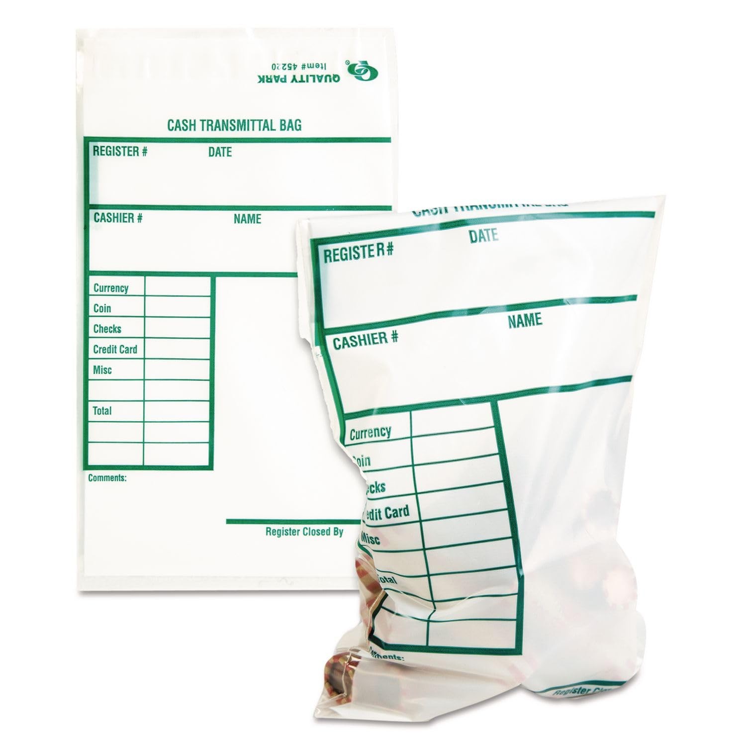 Quality Park Poly Cash Transmittal Bags Self-Seal Clear 6 X 9 100 Per Pack 45220