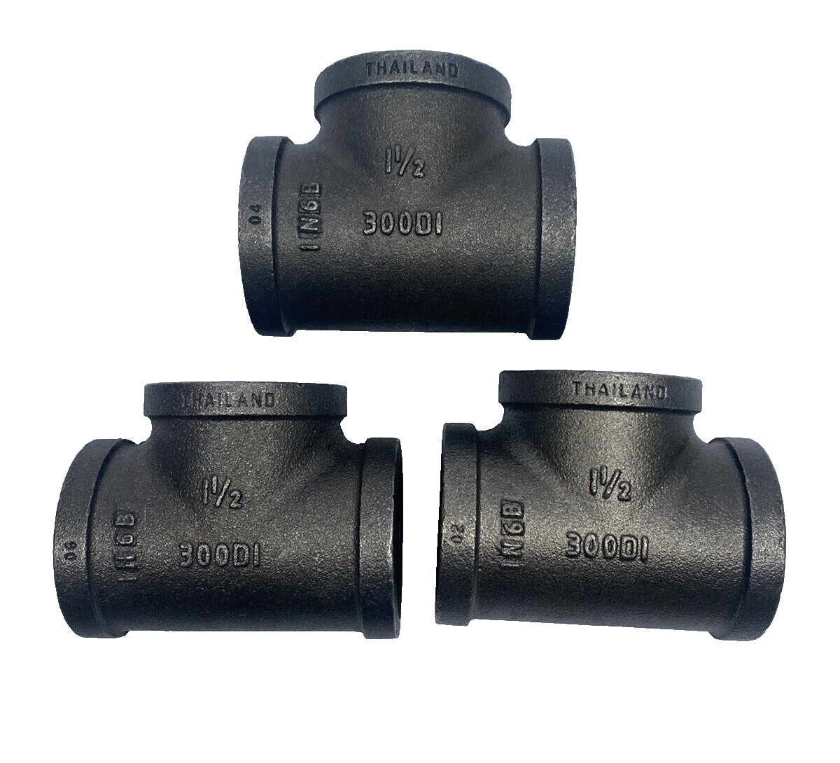 Thailand Malleable Iron Pipe Tee Black Class 300 DI 1-1/2″