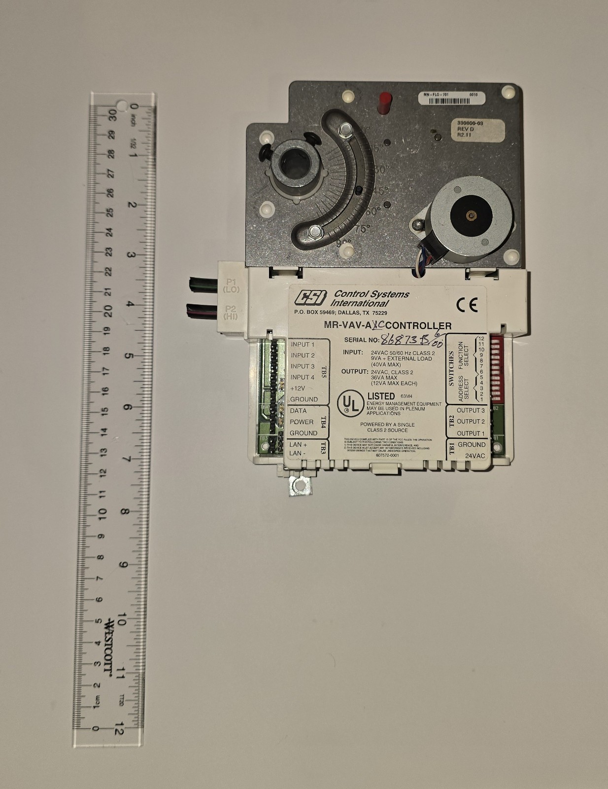 Control Systems International MR-VAV-AXC VAV Control Module MR-FLO-3011