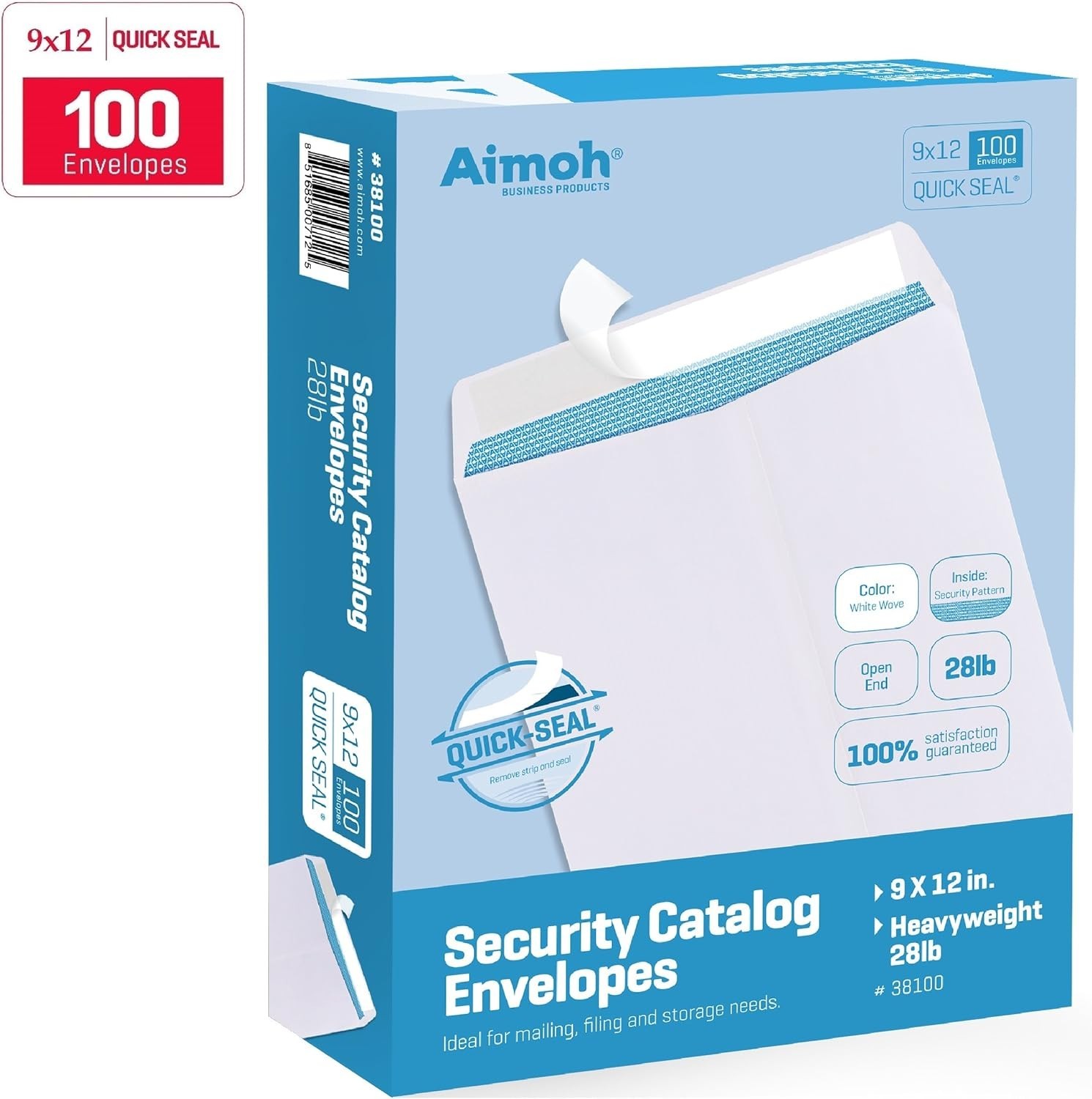 100 Count 9×12 Security Tinted Catalog Envelopes – Reliable Mailing Solution