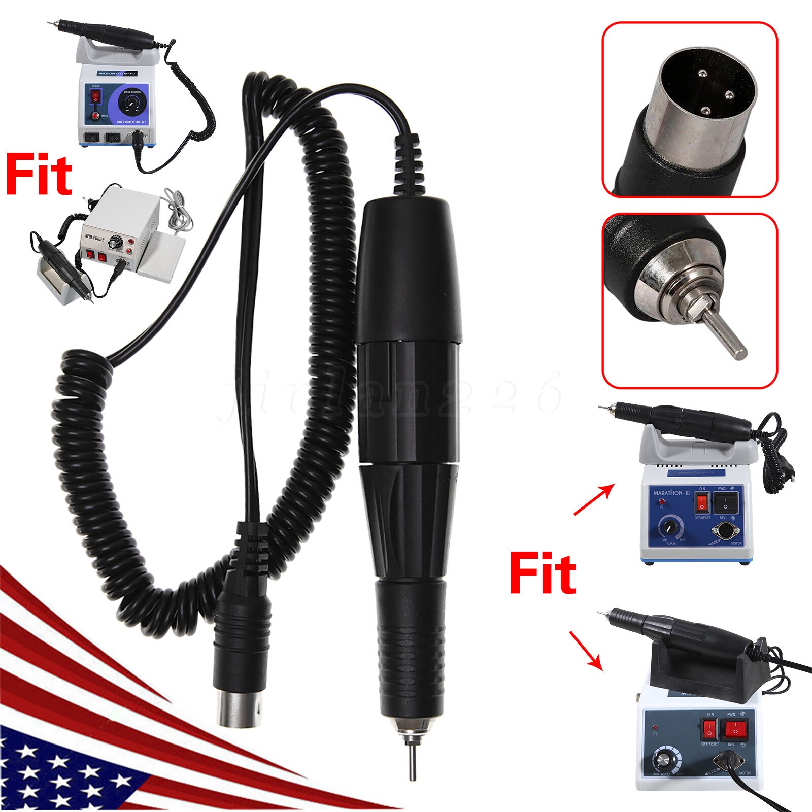 35K Dental Lab MARATHON Handpiece H37L1 35000-RPM For SAEYANG N7 N3 Micromotor