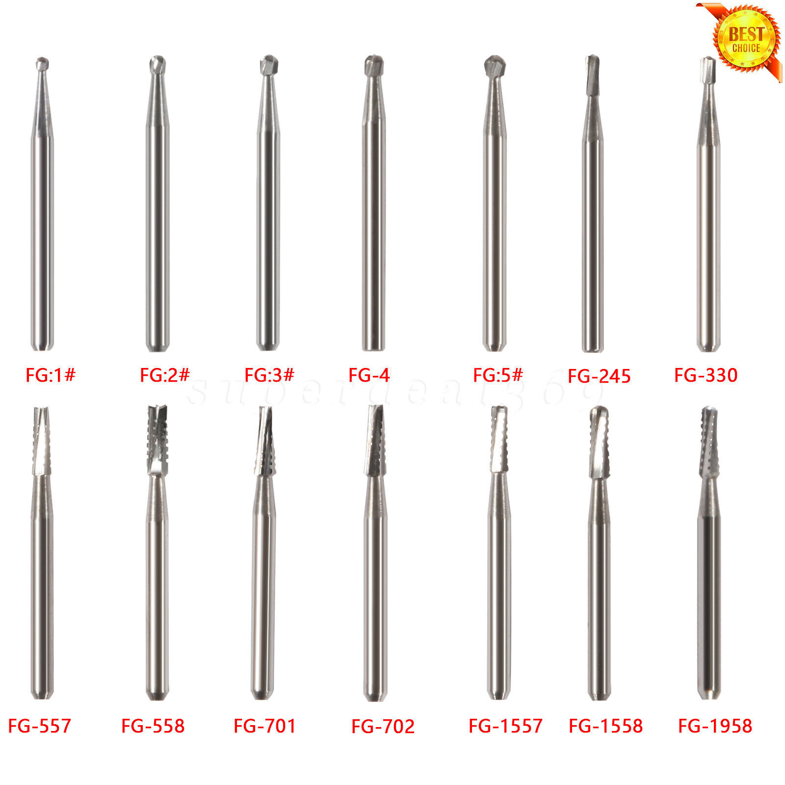 10-100 PCS Dental Carbide Tungsten Steel Burs Drills FG For High Speed Handpiece