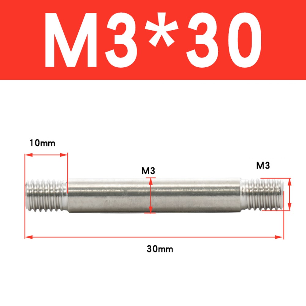 PARTIAL THREADED DOUBLE END THREADED STUD BAR ROD BOLTS A2 304 STAINLESS STEEL