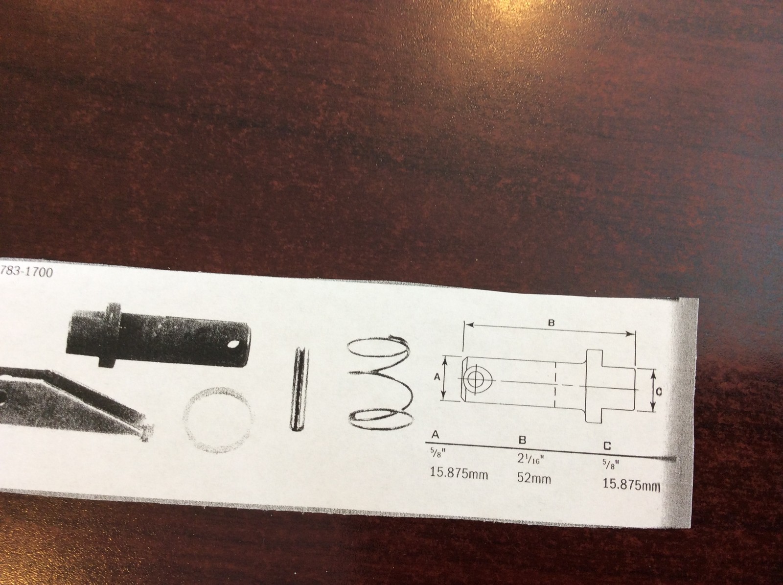 Forklift – Fork Pin Kit Class II forks – Class 2 forks 41825