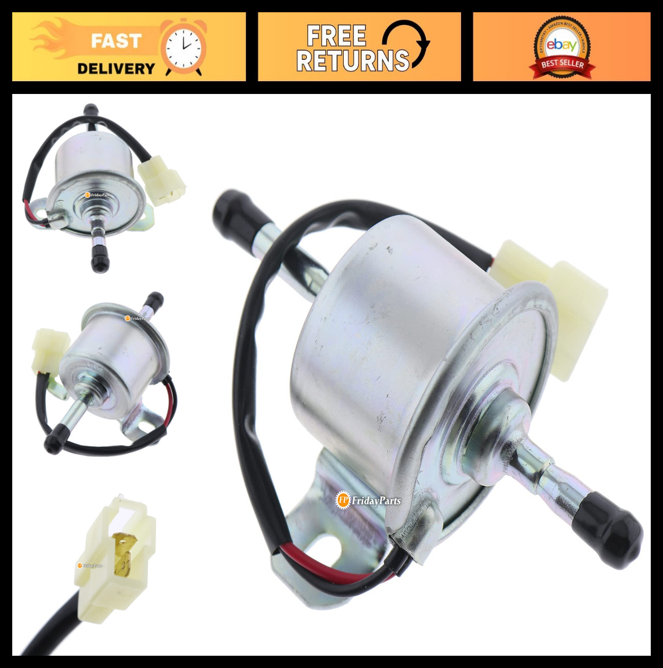 12V Fuel Pump for Kubota Tractors GR2120 TG1860 B3350 BX1870 BX1800 BX2230 – Hig