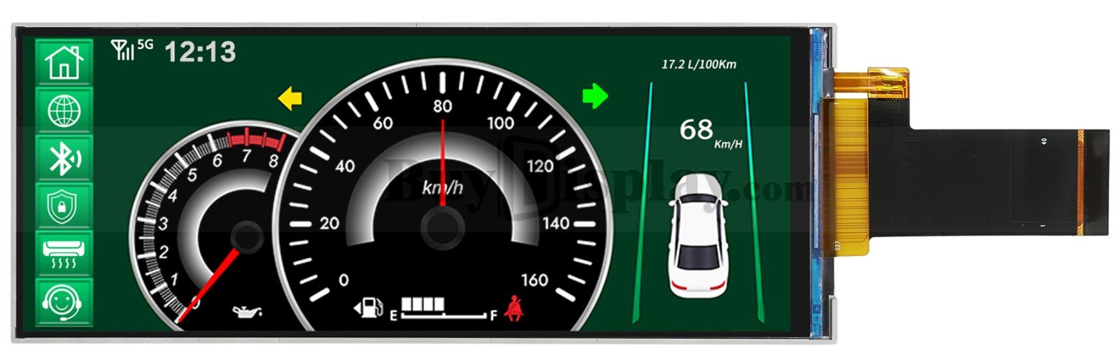 Bar Type 6.2 inch 360×960 IPS TFT LCD Display Capacitive Touch Screen GC9503V