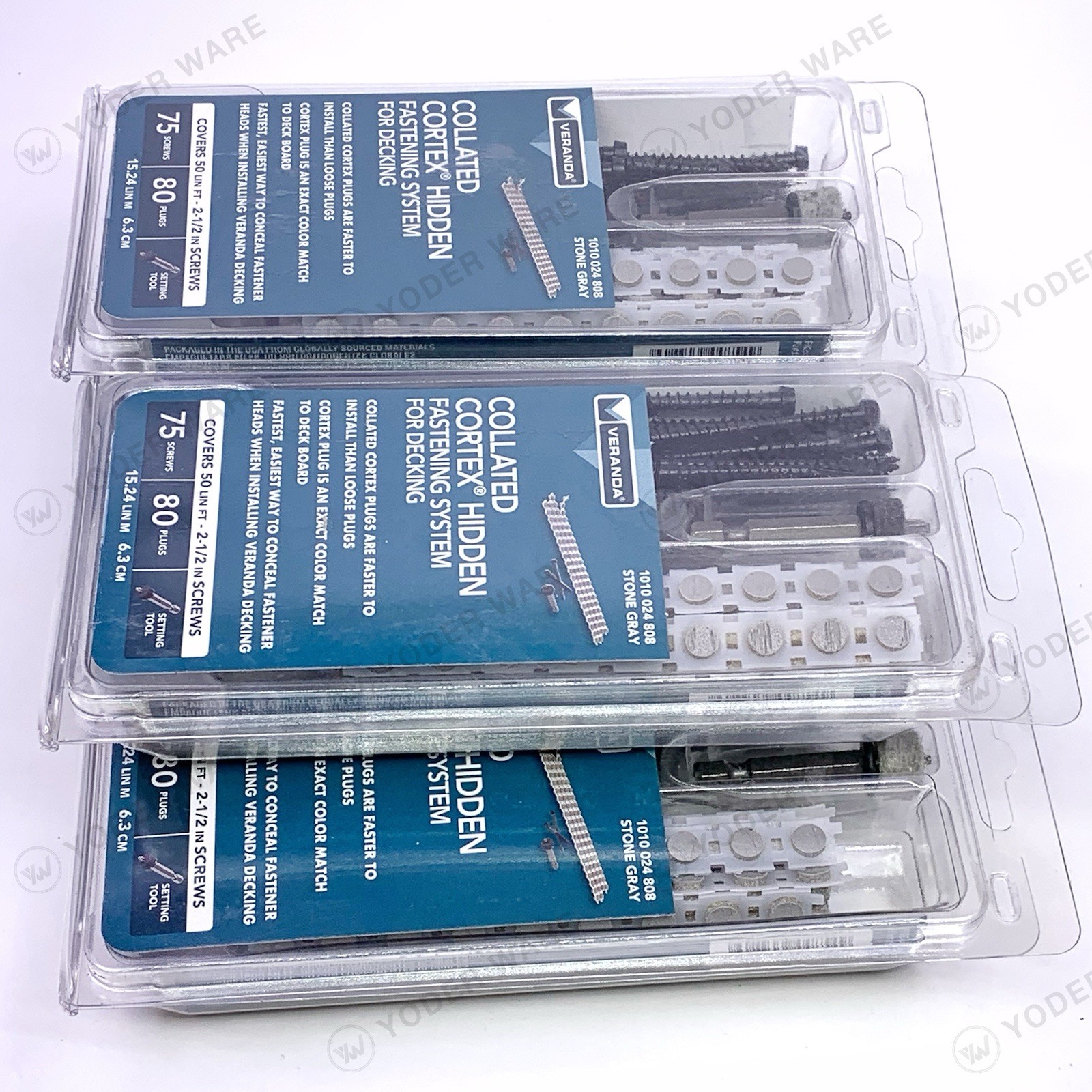 4 Boxes FastenMaster Veranda FMCTXCL-VA75SG Cortex Hidden Fastening, Stone Gray