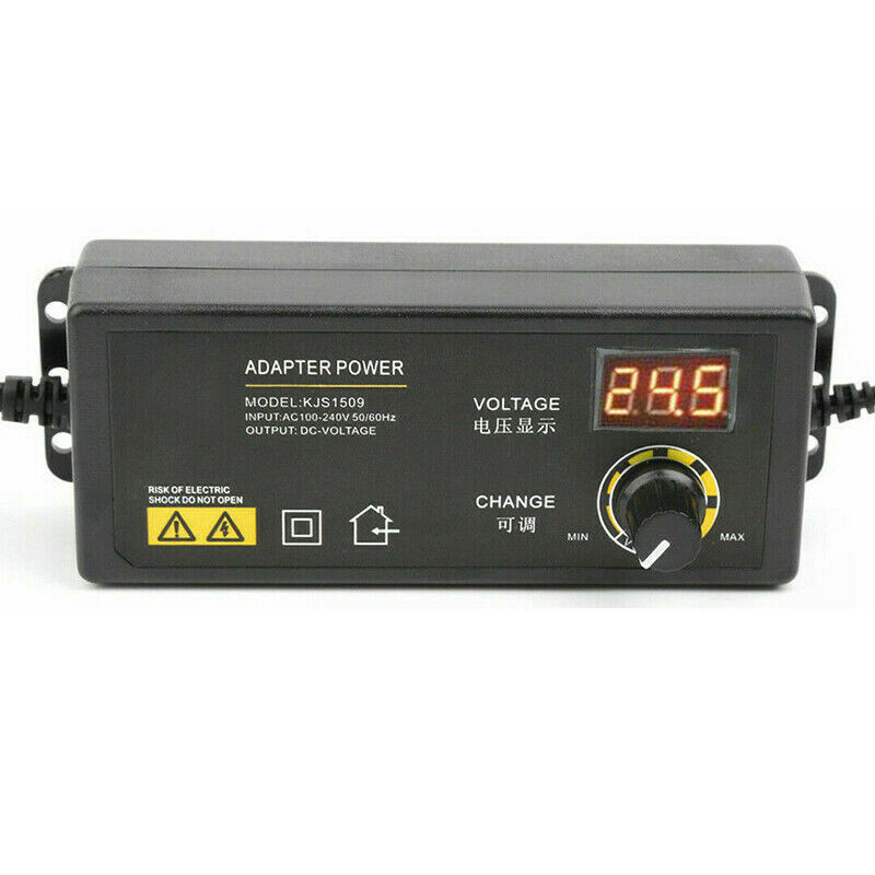 60W Adjustable Voltage 3 to 24V AC/DC Switch Power Supply Adapter 9 Plugs LED