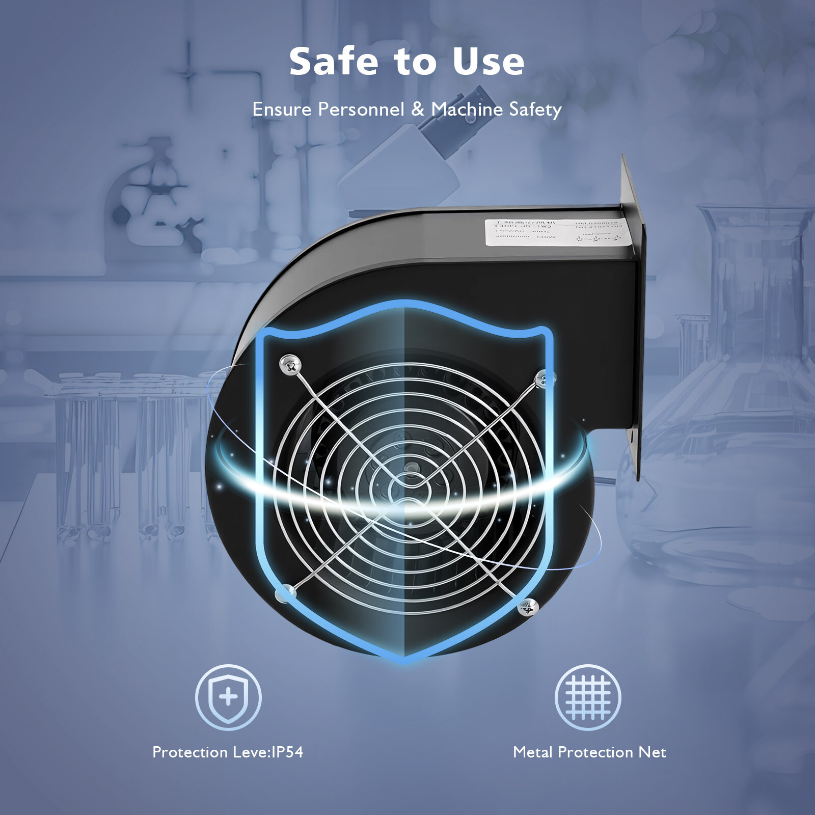 Small Centrifugal 196CFM Flange Blower Fan 2600r/min 110V 120W Durable Equipment
