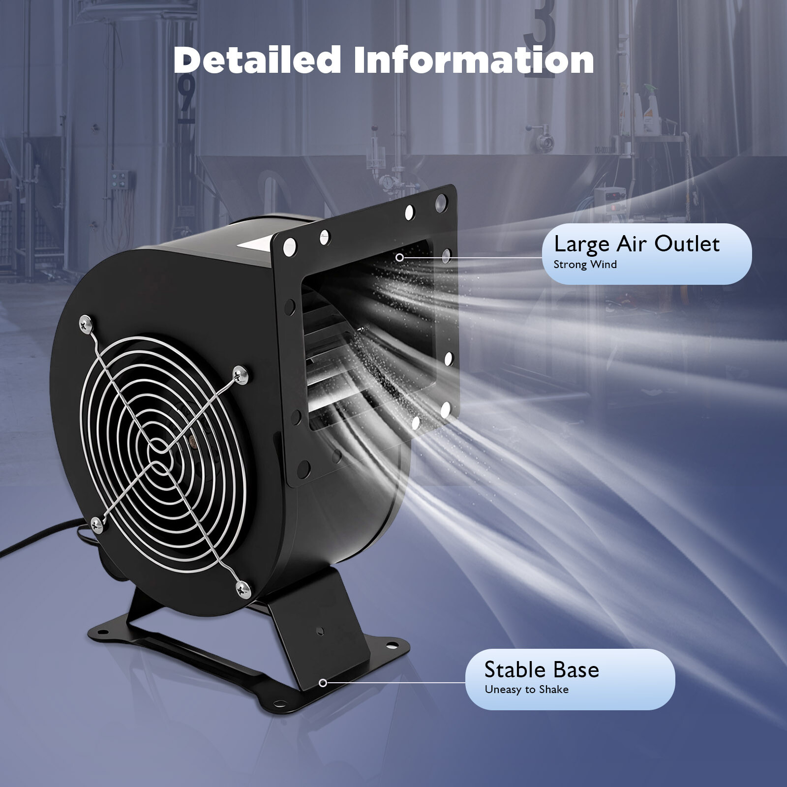Small Centrifugal 196CFM Flange Blower Fan 2600r/min 110V 120W Durable Equipment