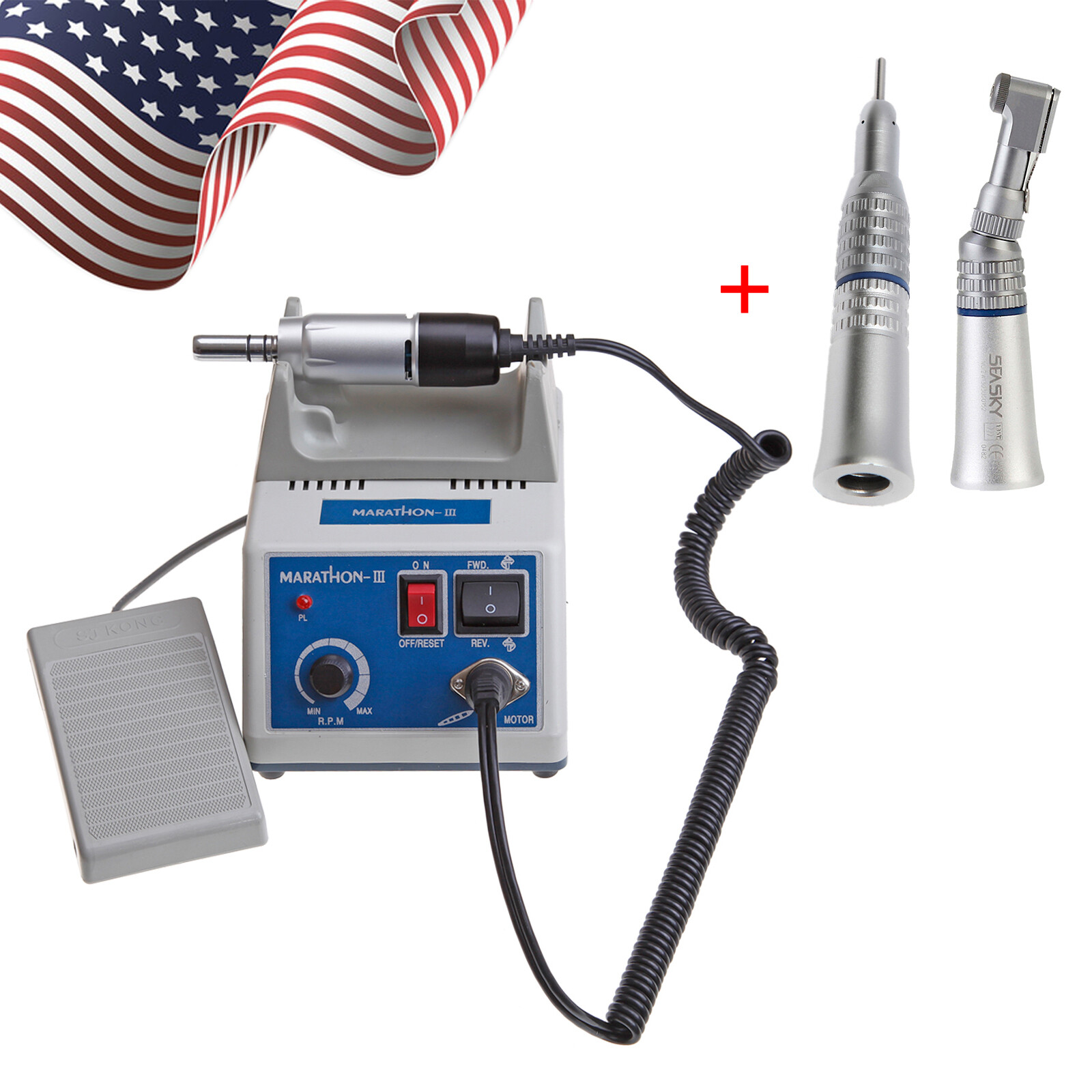Marathon Electric Micromotor 35K RPM Contra Angle / Straight Cone 3 Colors OR-M3