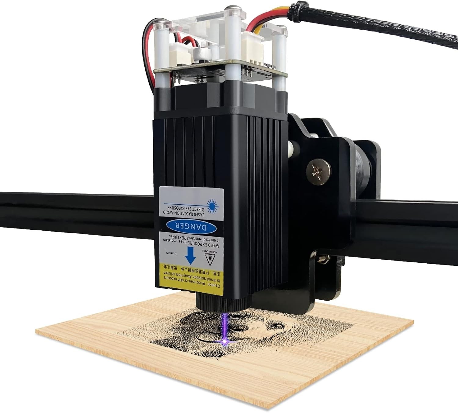 4000mW Laser Engraver Module – Adjustable Focal Laser for Wood & Leather Cutting