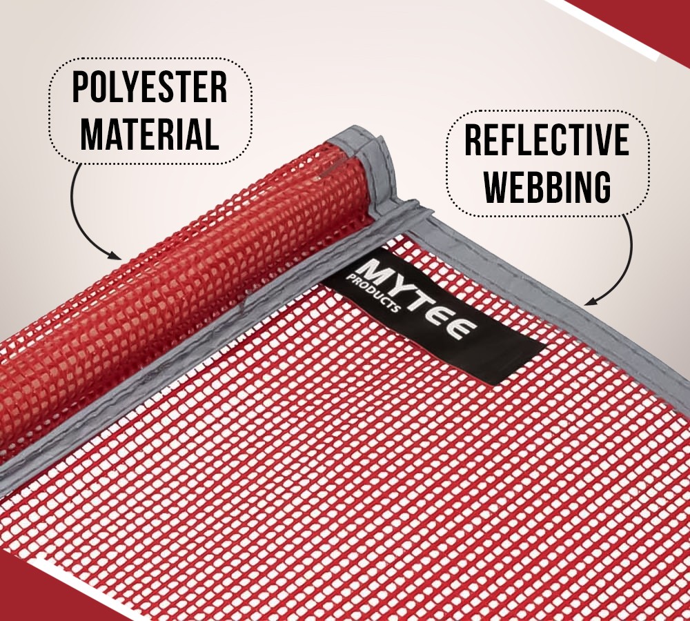 8Pk 18″x18″ Red Safety Warning Flags for Trucks with Dowel & Reflective Webbing
