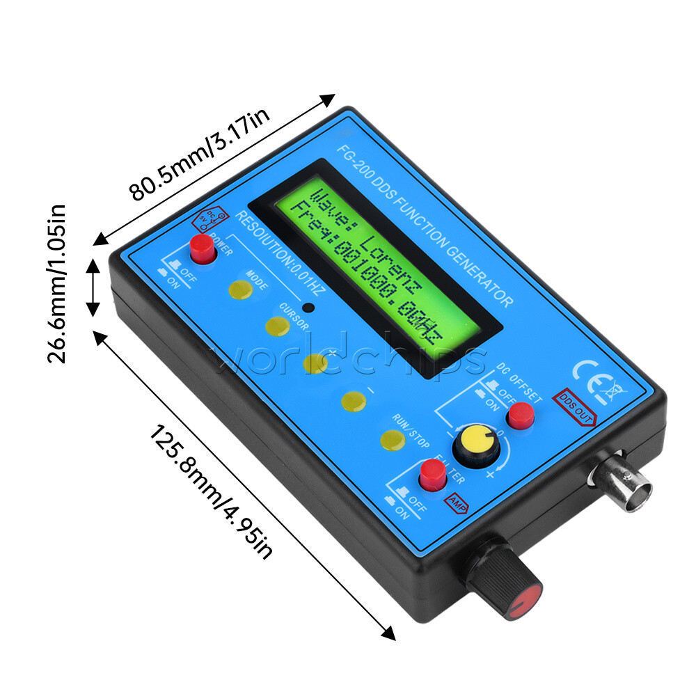FG-200 0.01Hz-500KHz DDS Function Signal Generator Frequency Signal Counter New