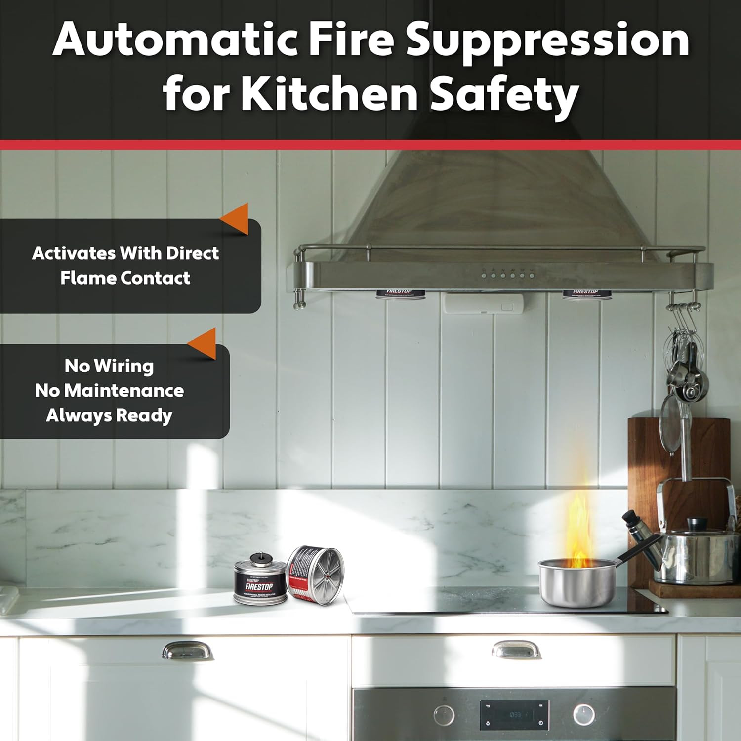 Stovetop Firestop Rangehood® Fire Suppressor – Automatic Stovetop Fire Suppress