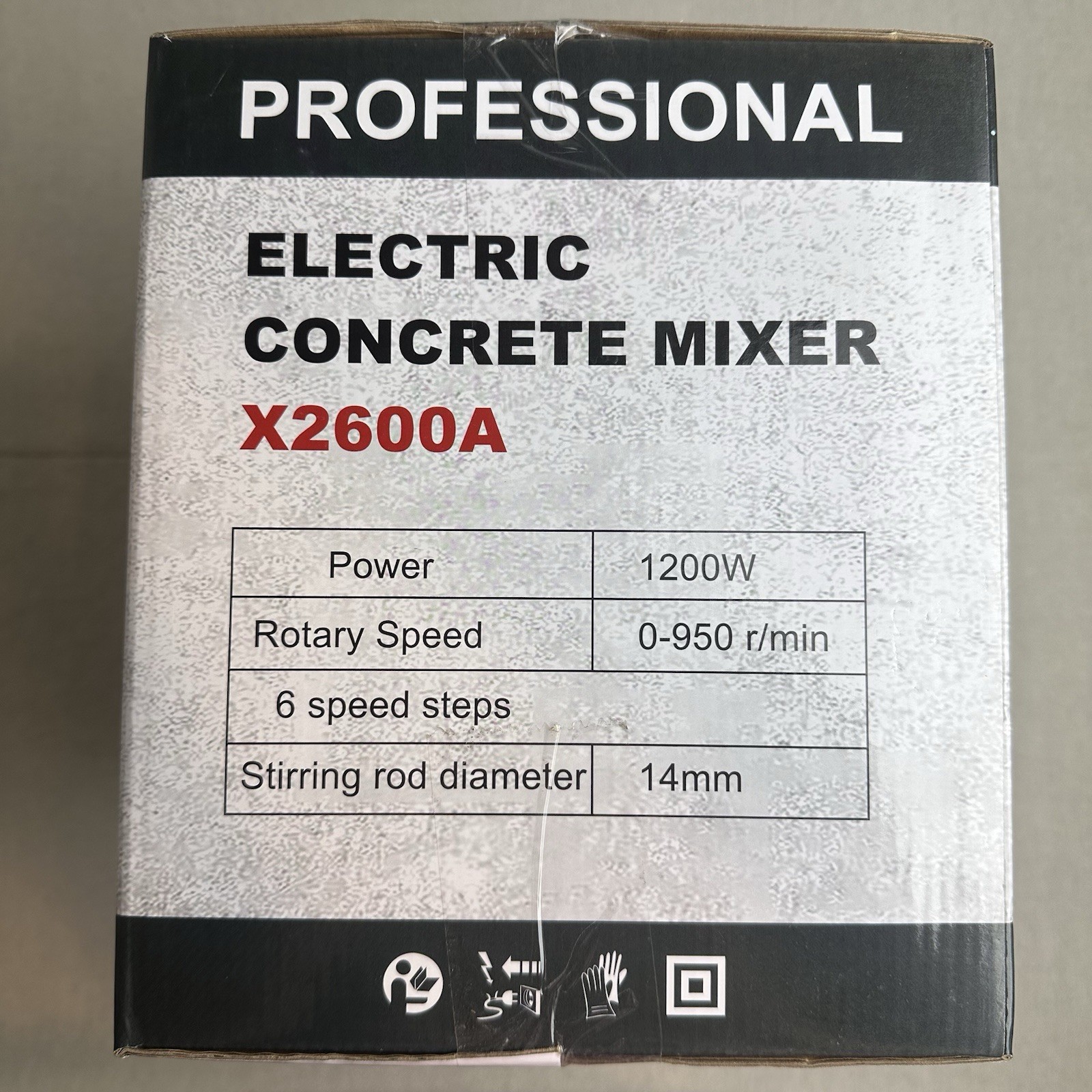 Professional X2600A Electric Concrete Mixer 1200W 0-950r/min NEW