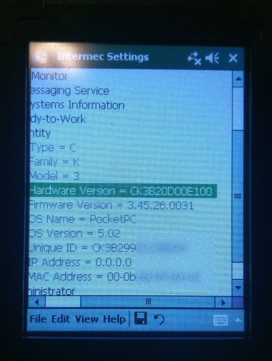 Intermec CK3 CK3B20D00E100 Windows Mobile 6.1 Imager Barcode Scanner Color CK3B