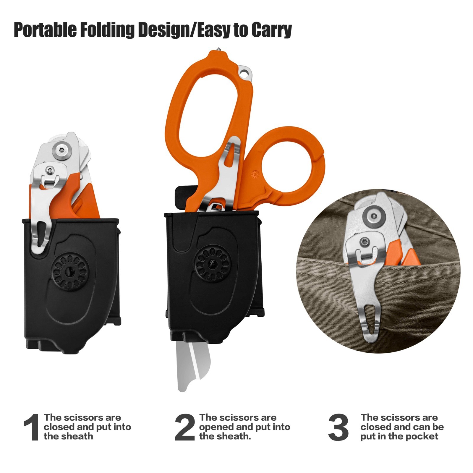 Emergency Trauma Shears Medic Emt Heavy Duty Multi Purpose Shears Orange Handle