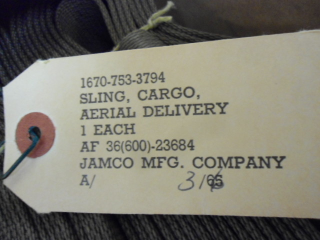 1964 U.S. Military Vietnam War Era Aerial Cargo Sling