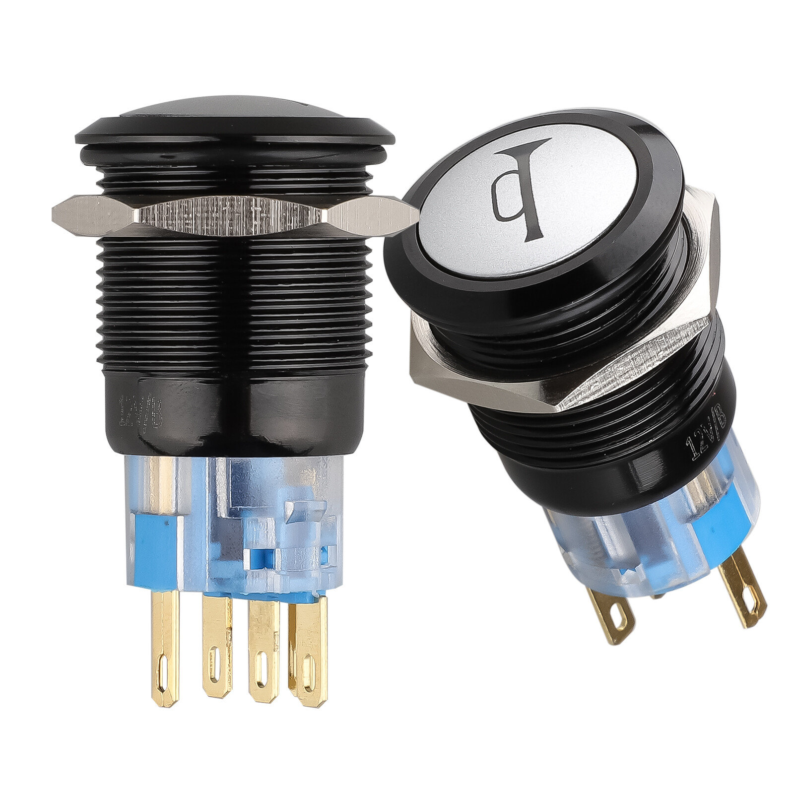 USA 12V 19mm Momentary LED Marine Car Stainless Horn Push Button Light Switch