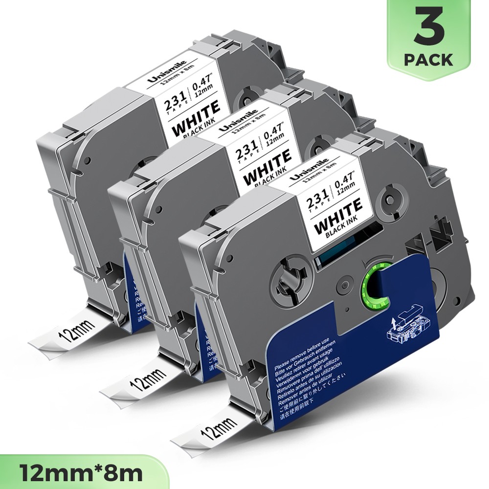 TZe-231 TZ-231 Label Tape for Brother P-Touch PT-D210 H110 12mm Black on White