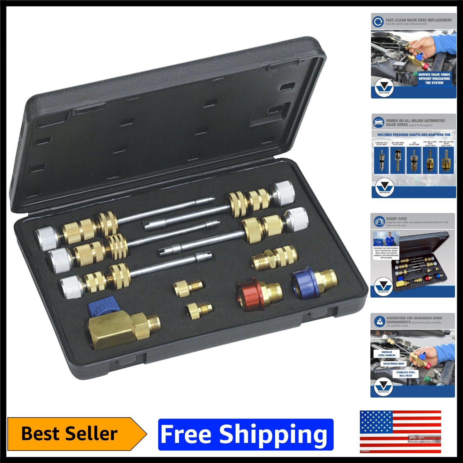 Professional R134a Valve Core Installer Kit – Includes All Necessary Adapters