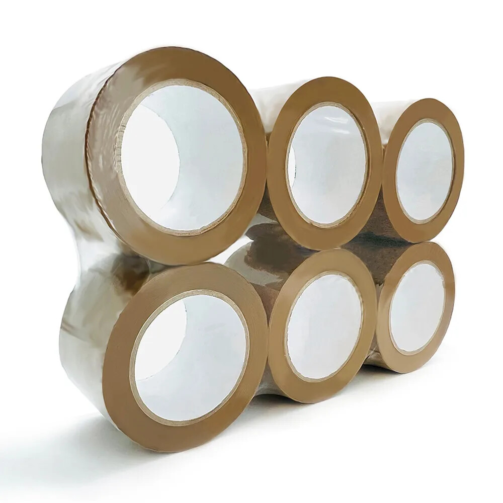 Up to 24 Rolls 3″ x 110 Yard Tan/Brown Carton Sealing Packing Shipping Box Tape