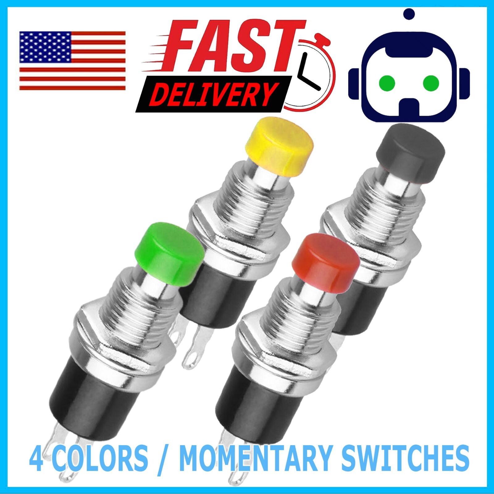 Push Button Red Green Yellow Switch Momentary On Off Push Button