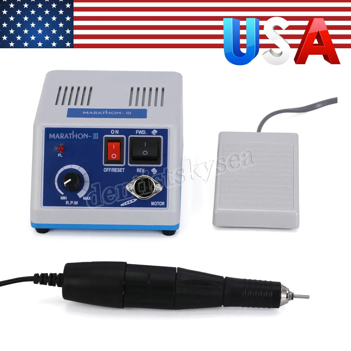 Dental Lab Marathon Electric Micromotor Polishing Unit / 35K rpm Motor Handpiece