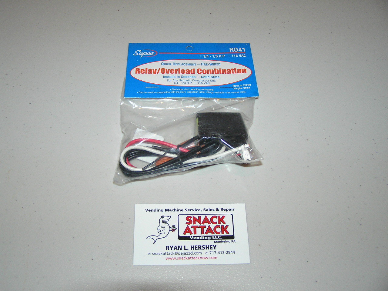 DIXIE NARCO,VENDO, ROYAL, FSI &USI -Compressor 2 n’ 1 Start Relay&Overload 1/3HP