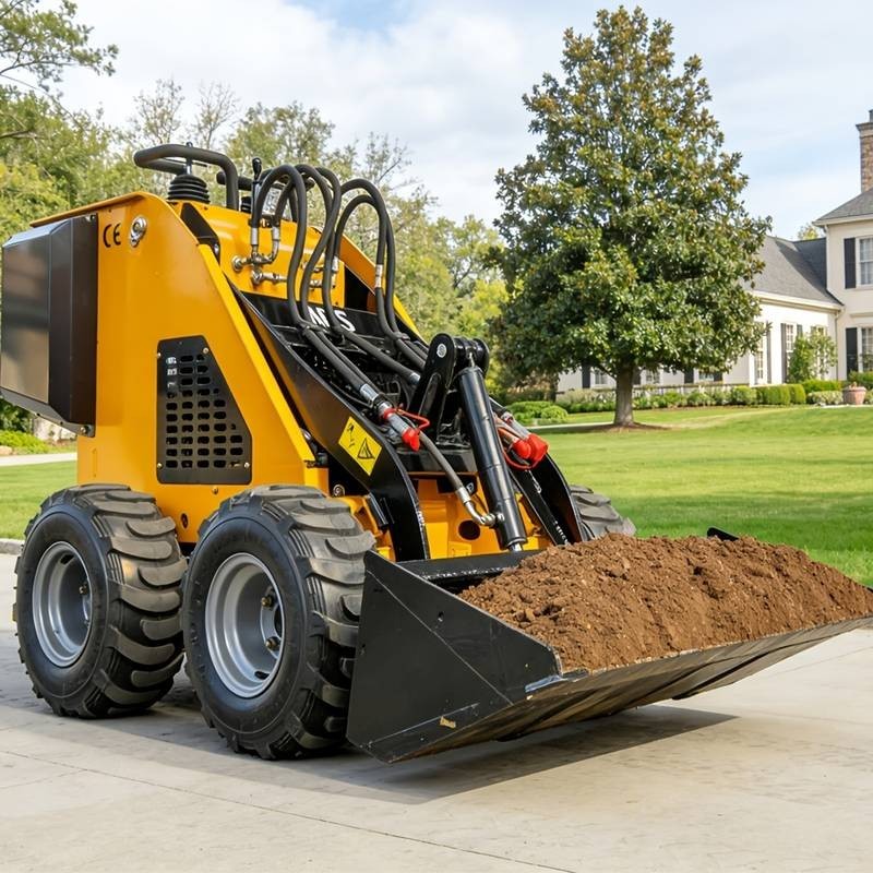 Free Ship Mini Skid Steer Loader Stand On With 13.5HP B&S Engine Wheel Loader