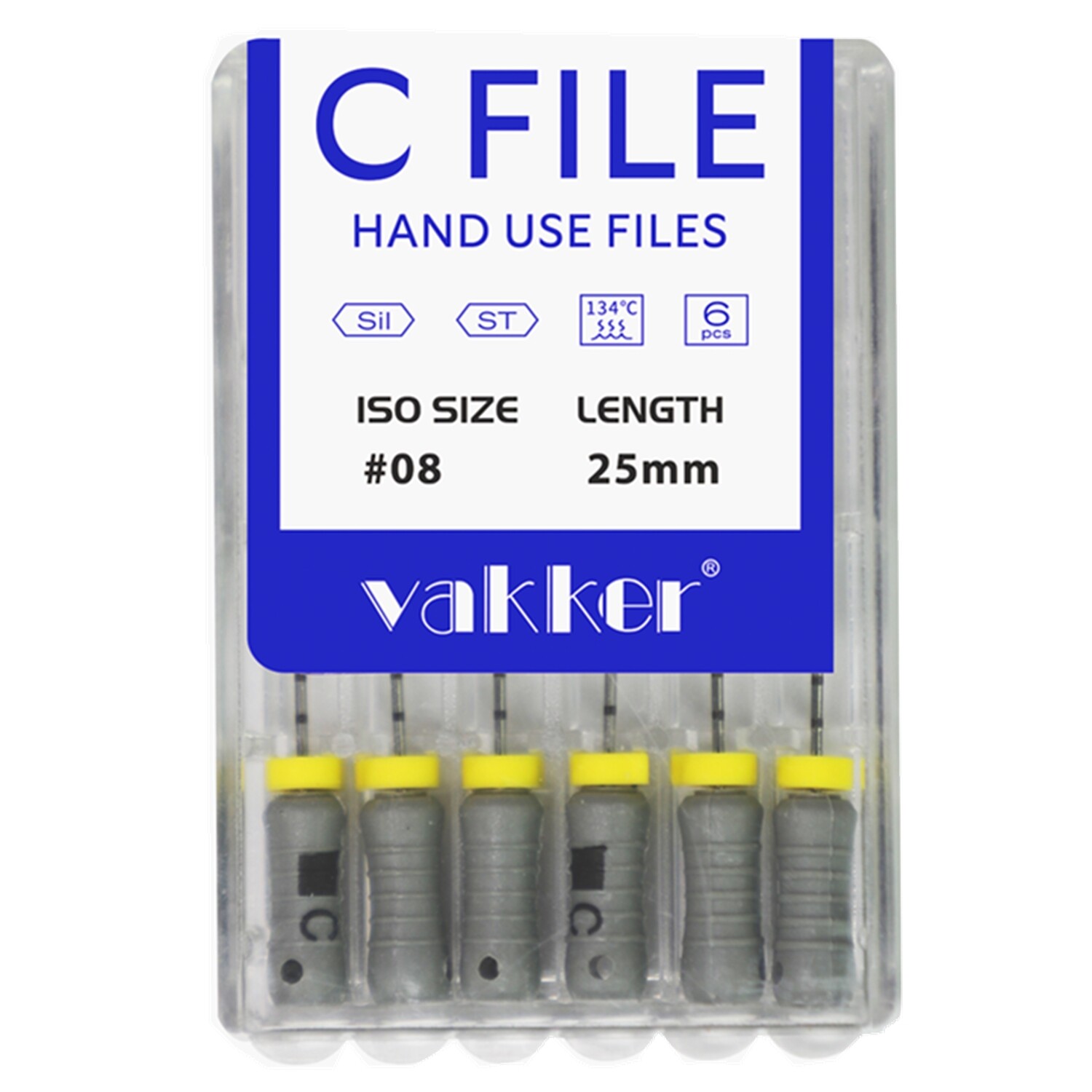 6pcs Dental Endodontic Root Canal Hand Use C Files Stainless Steel 21/25mm