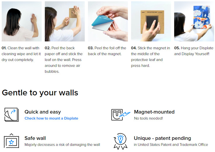 Displate Wall Mounting Kit – Complete w/ Magnet, Protective Leaf & Cleaning Pad