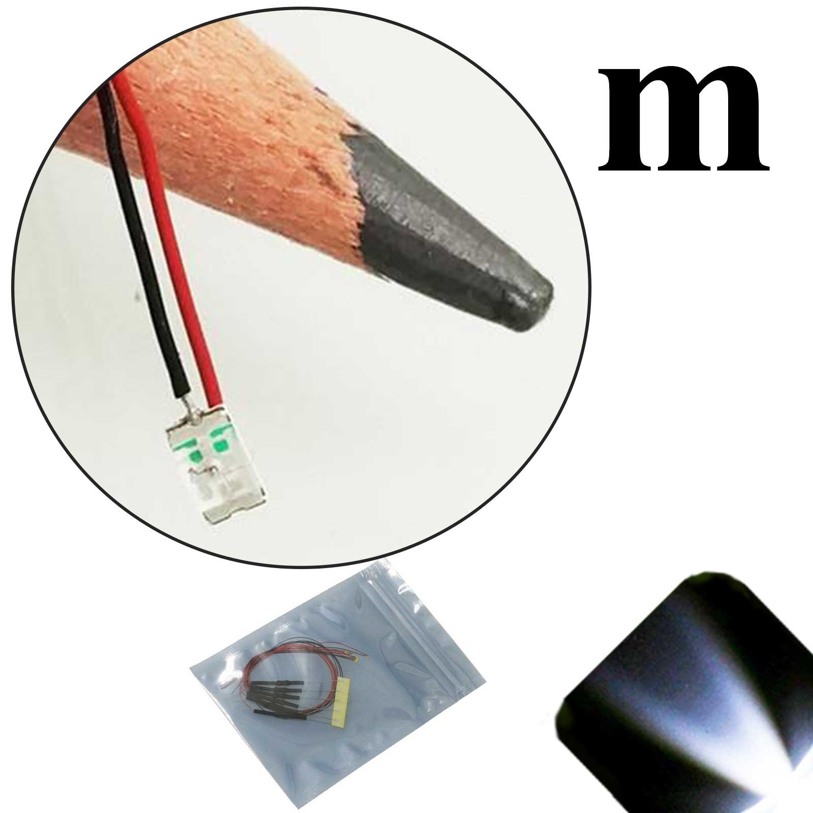 10 x 12v 1206 3216 Cool Clear White SMD LED Pre-Wired Light Soldered Leads 18v