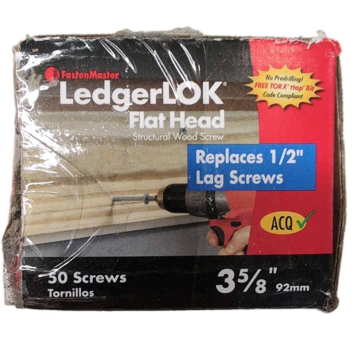FastenMaster LedgerLok 3-5/8 Flat Head Wood Screw-Box of 50 (F)