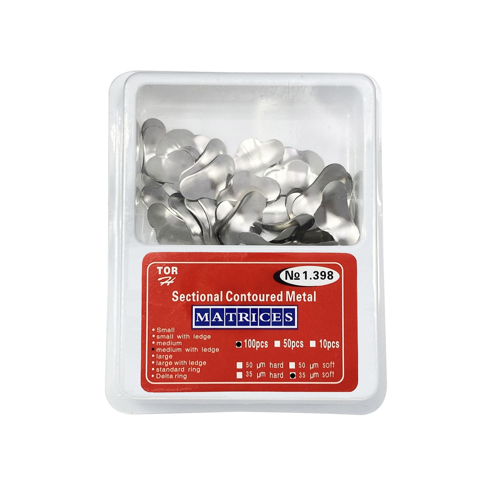 Dental Matrices Bands Sectional Contoured Metal Matrix bands soft S/M/L 35um