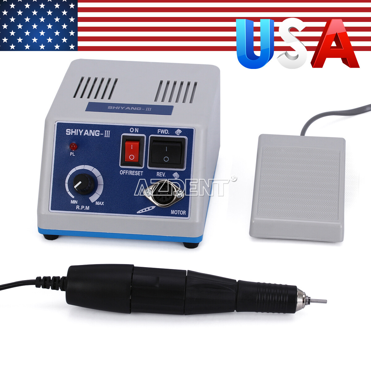 Dental Lab Marathon Electric Micromotor Polishing Unit / 35K rpm Motor Handpiece