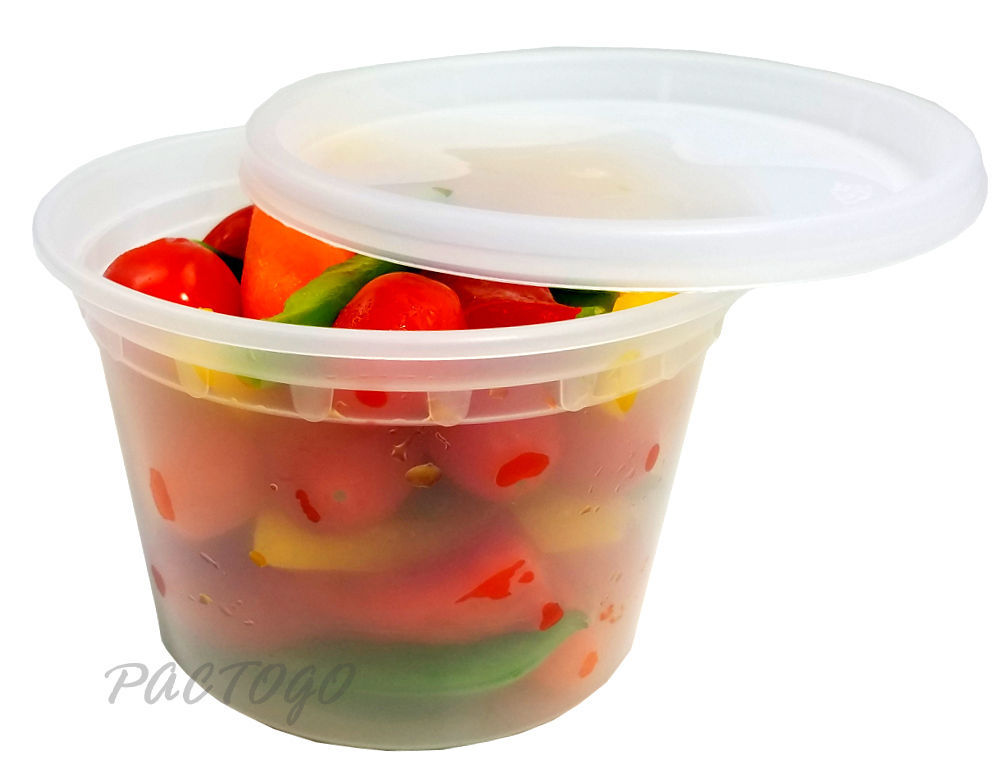 16 oz. Round Plastic Deli Food Soup Freezer Container 12 Pack – 100% BPA Free!
