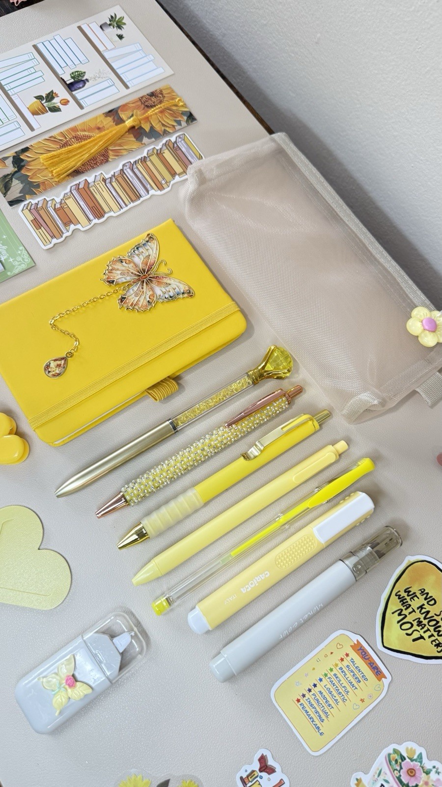 💛 Sunshine Bloom Book Lover Gift Set | Yellow Journal & Stationery Bundle