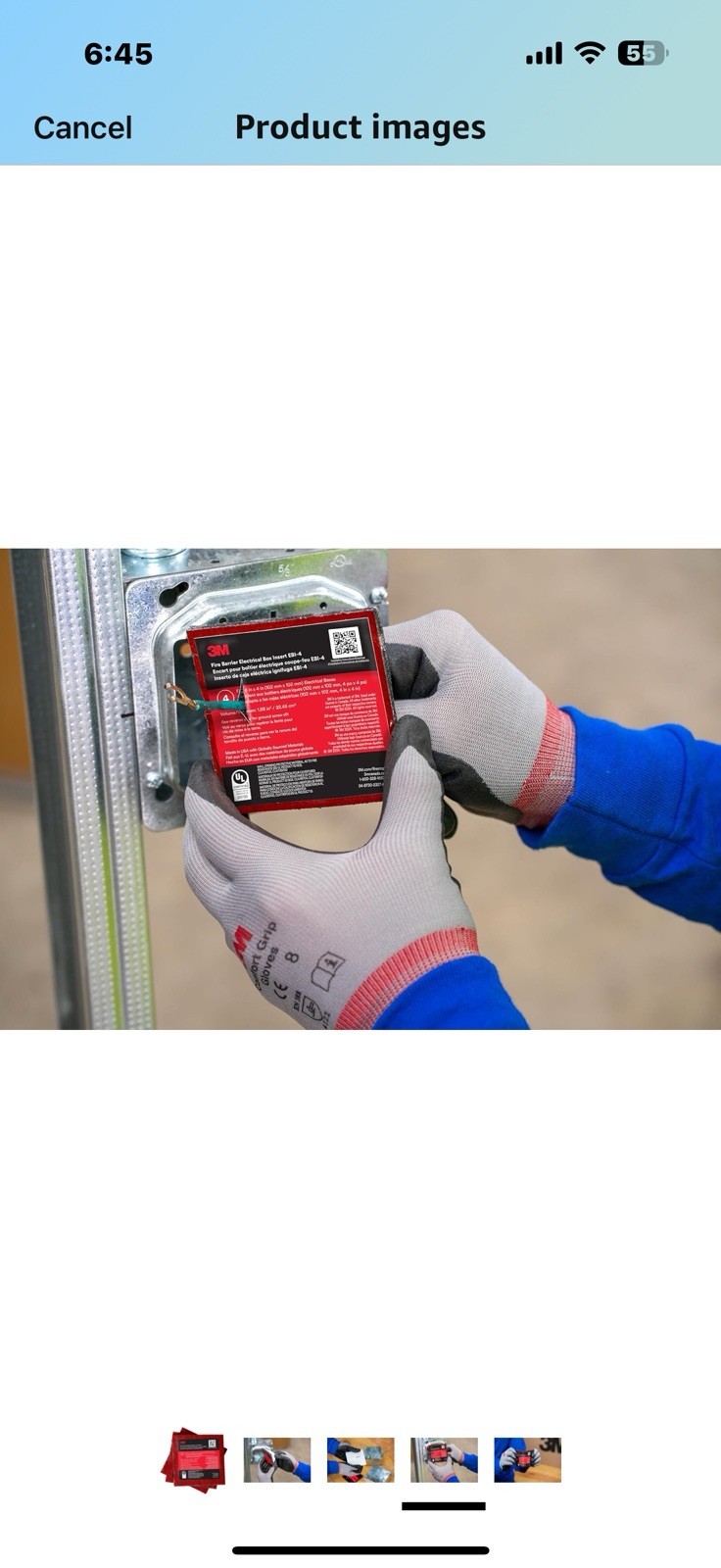 3M™ Fire Barrier Electrical Box Inserts EBI-4, 3.25 in x 3.25 in x 3/16 in, 40